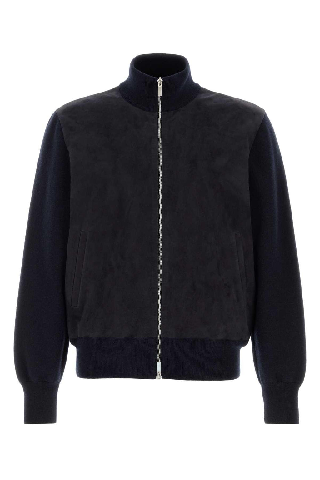 Salvatore Ferragamo Men Navy Blue Wool Cardigan