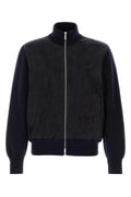 Salvatore Ferragamo Men Navy Blue Wool Cardigan