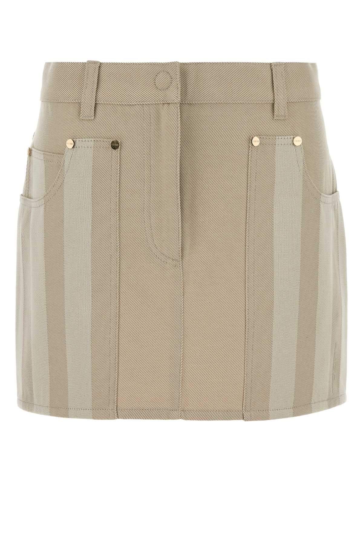 Fendi Women Beige Drill Mini Skirt