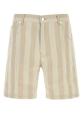Fendi Men Embroidered Canvas Bermuda Shorts