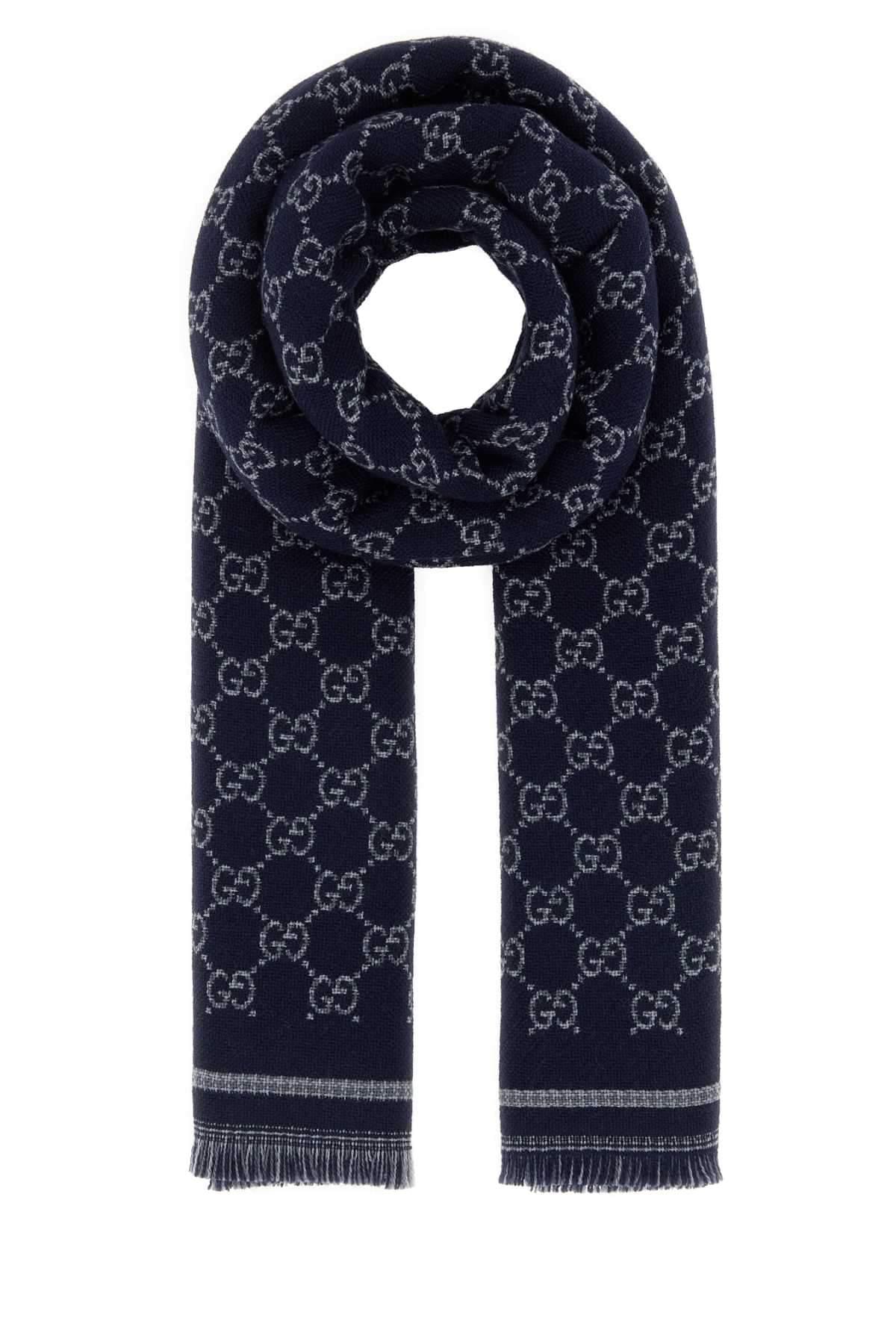 Gucci Men Gg Jacquard Scarf