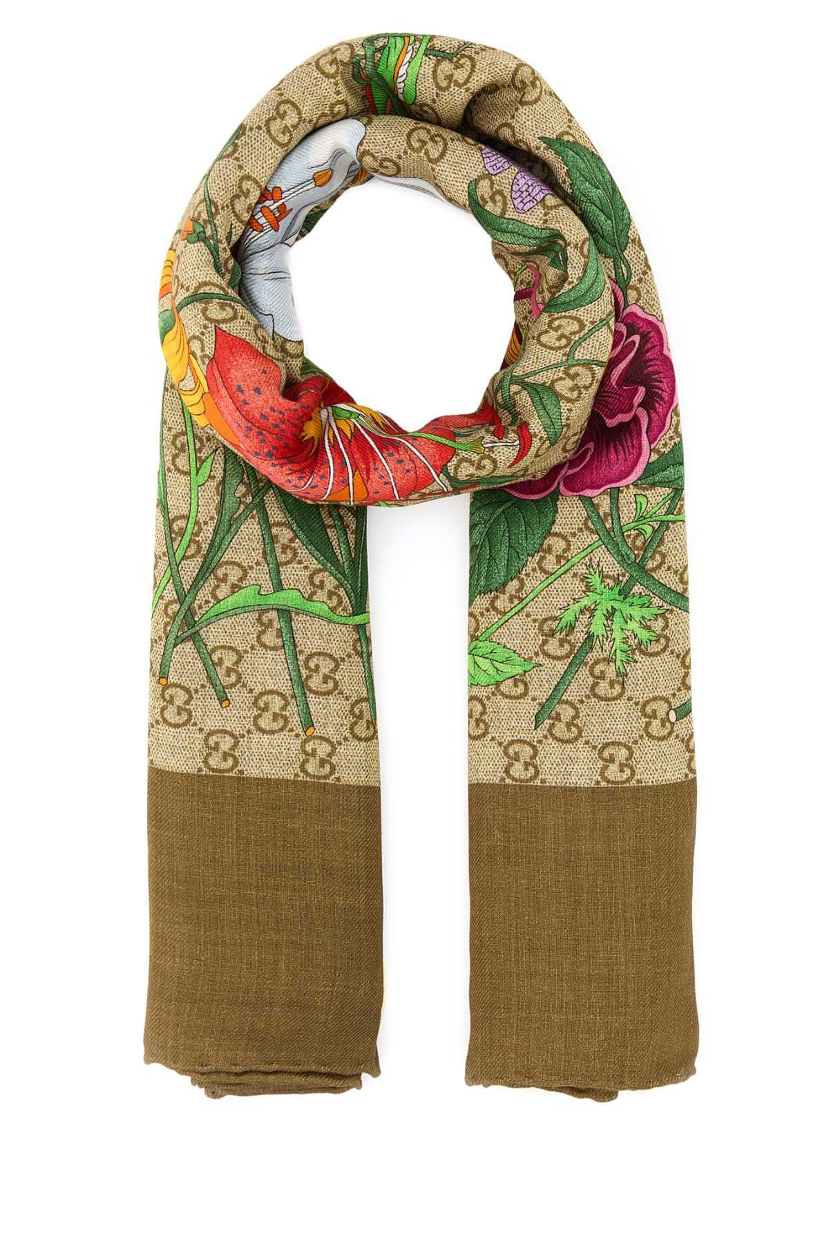 Gucci Women Printed Wool Blend Foulard