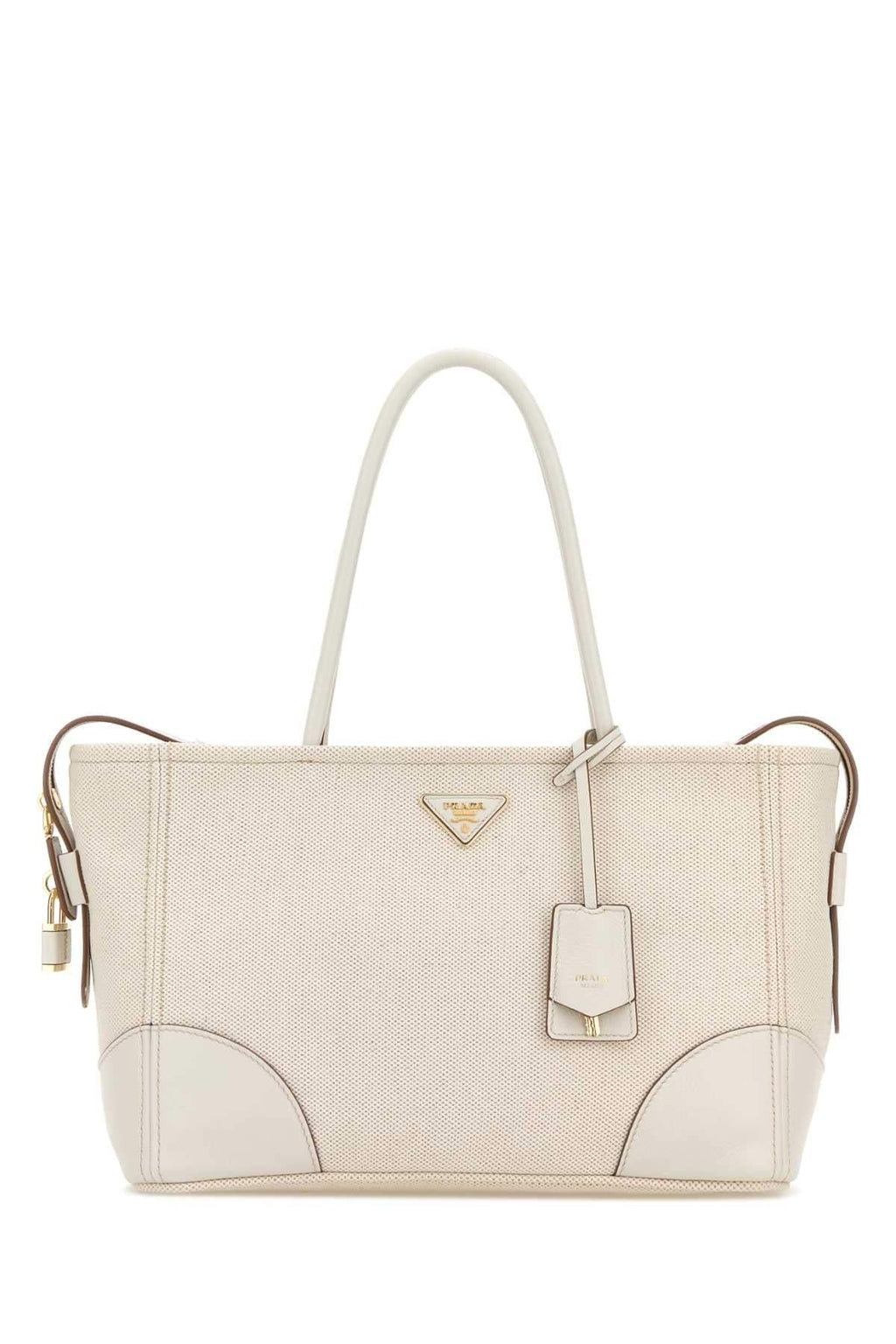 Prada Women White Canvas Large Shopping Bag