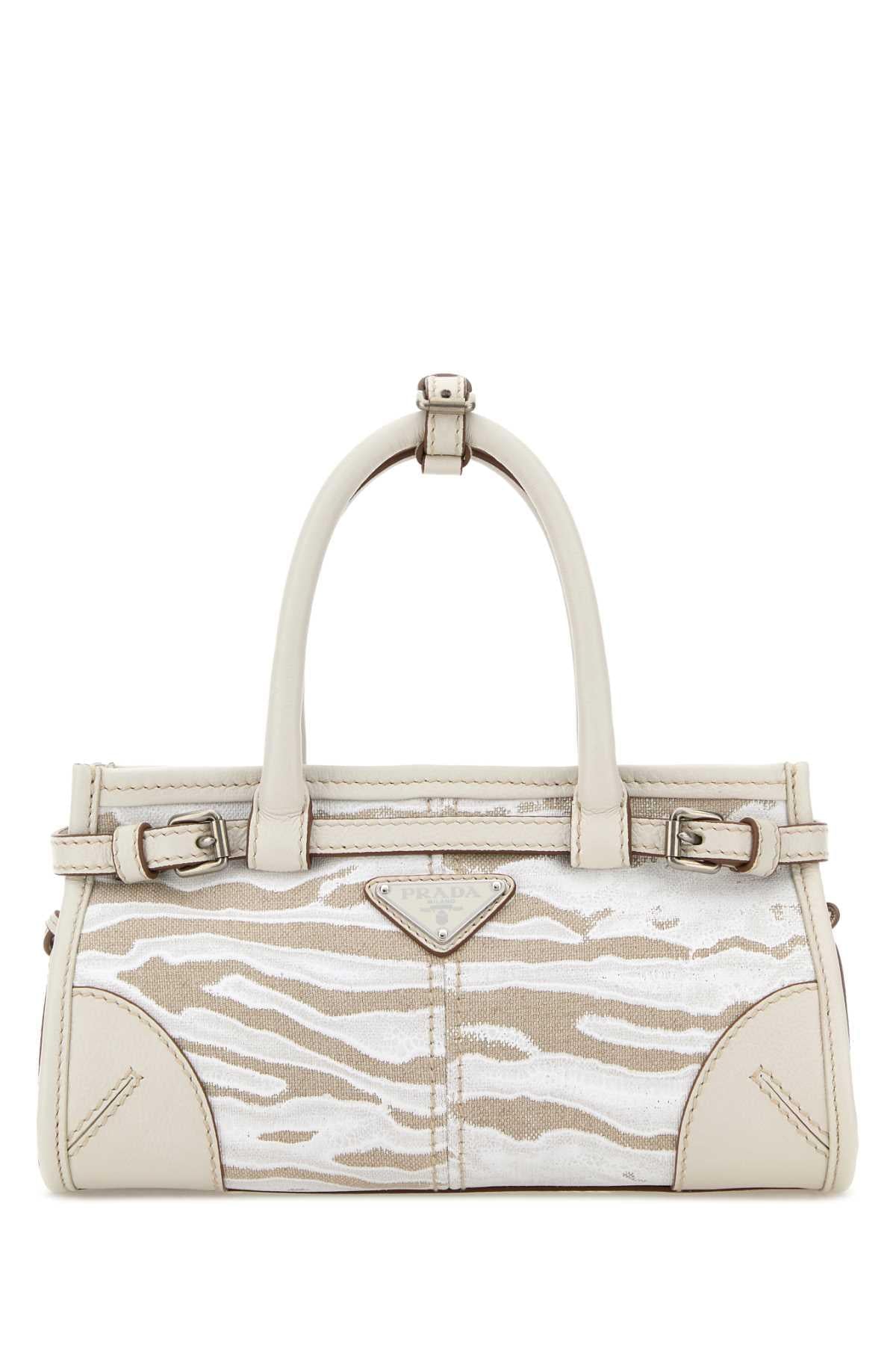 Prada Women Printed Canvas Small Prada Bonnie Handbag