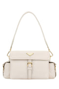 Prada Women Ivory Nappa Leather Prada Explore Shoulder Bag