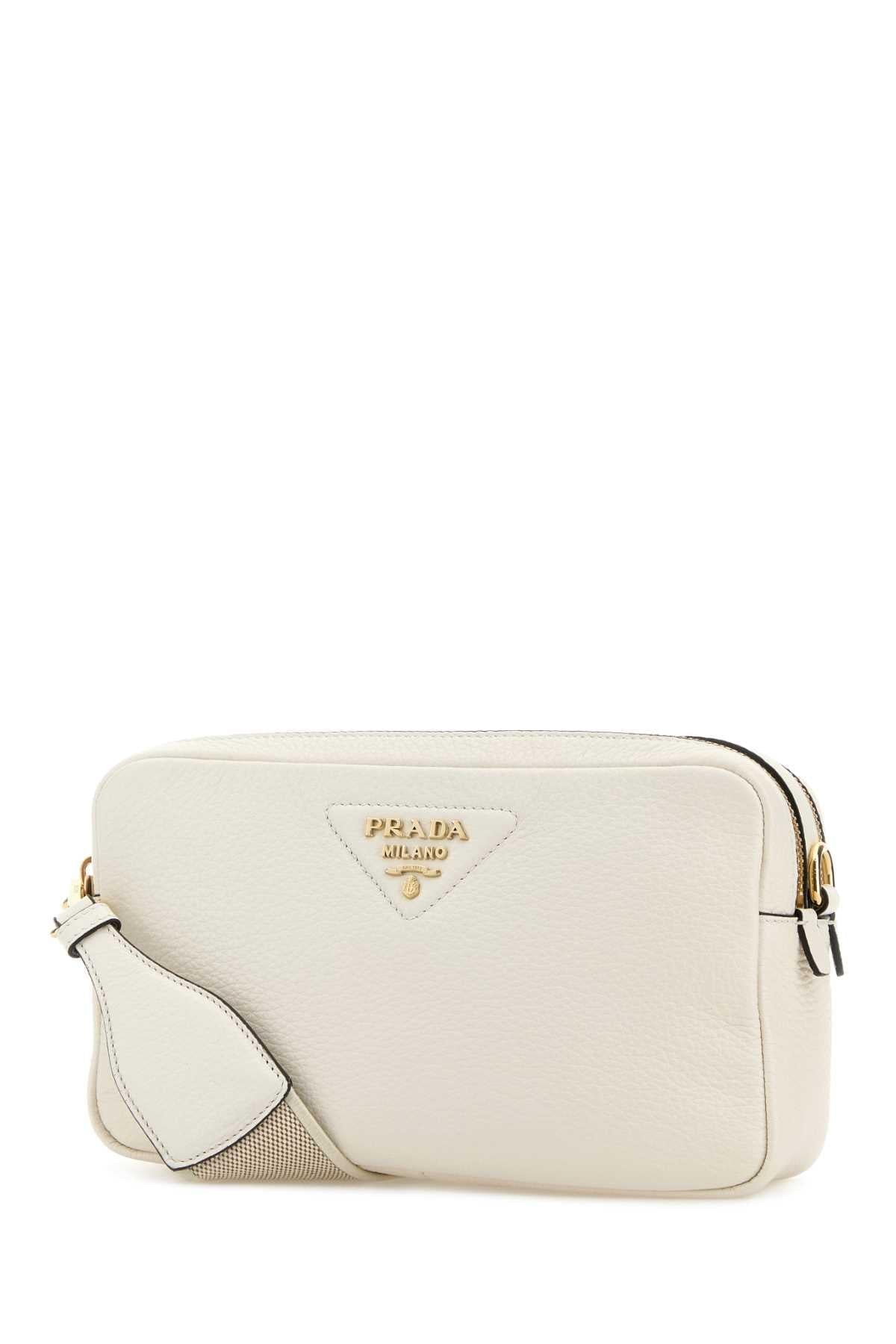 Prada Women White Leather Crossbody Bag