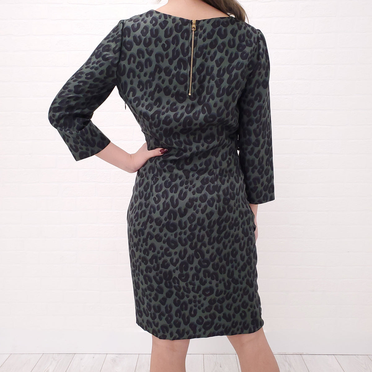 LOUIS VUITTON LEOPARD GREEN DRESS - SIZE 36