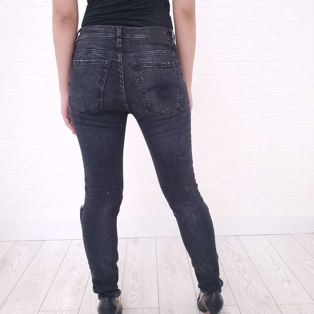 R13 BLACK DENIM JEANS - SIZE 28