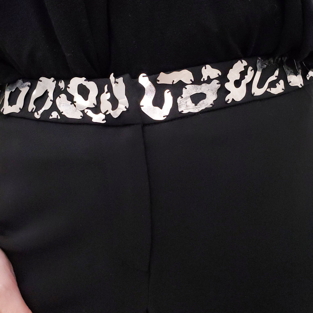 GIANNI VERSACE BLACK PANTS WITH LEOPARD HARDWARE - SIZE 42