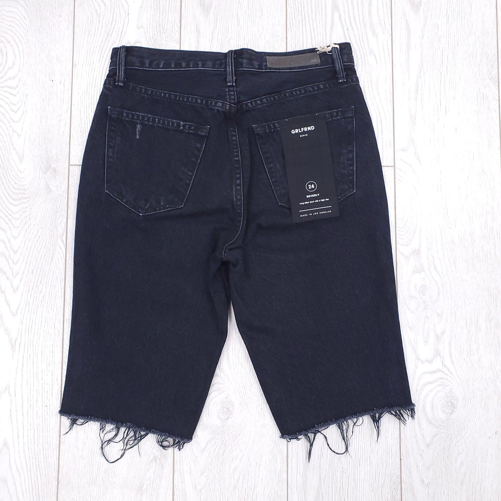GRLFRND BLACK DENIM SHORTS - SIZE 24