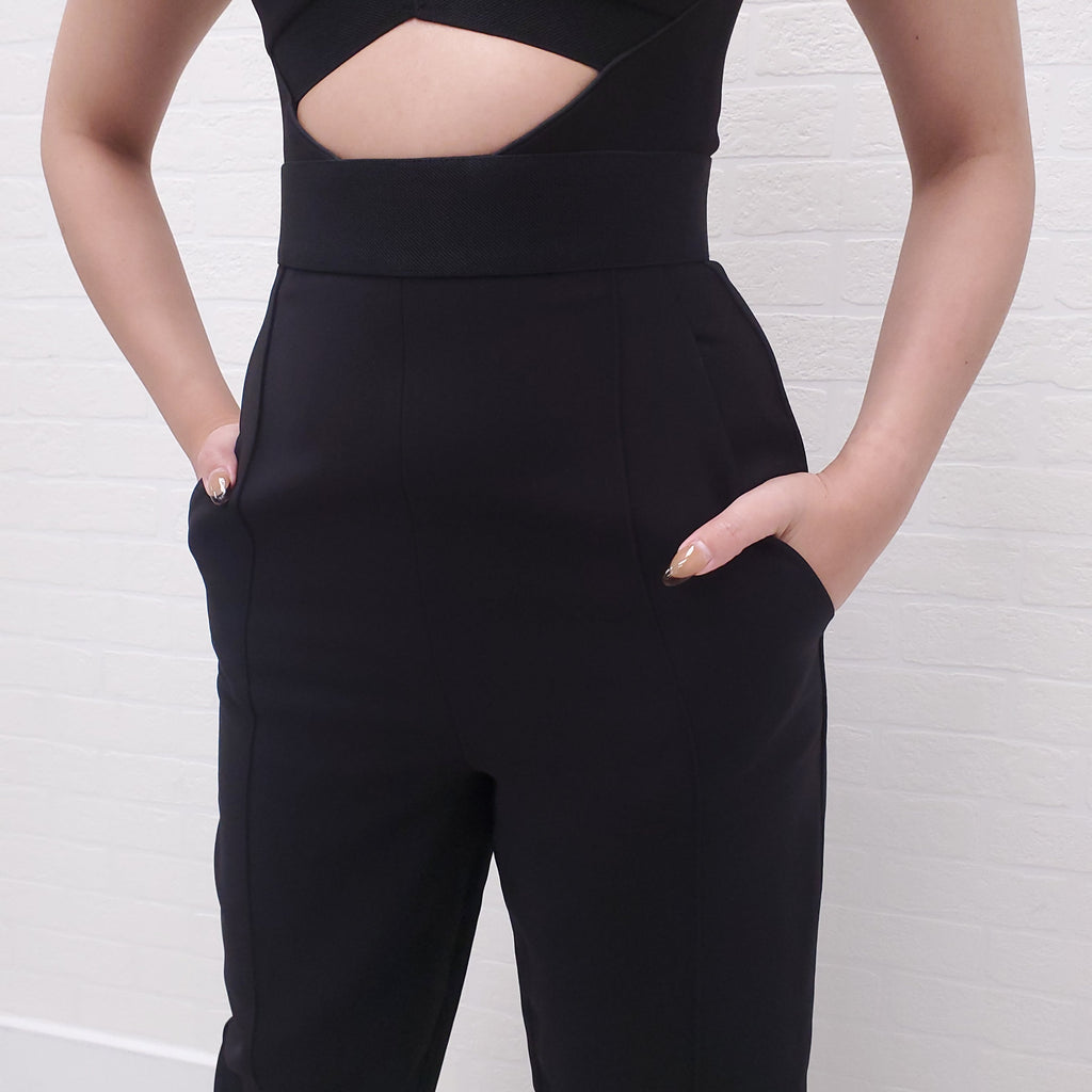 SELF-PORTRAIT BLACK JUMPSUIT - SIZE 2