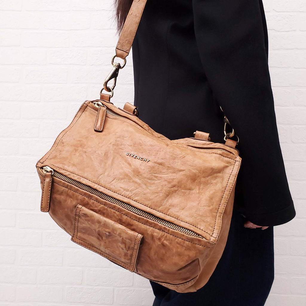 GIVENCHY BROWN LEATHER MEDIUM PANDORA BAG