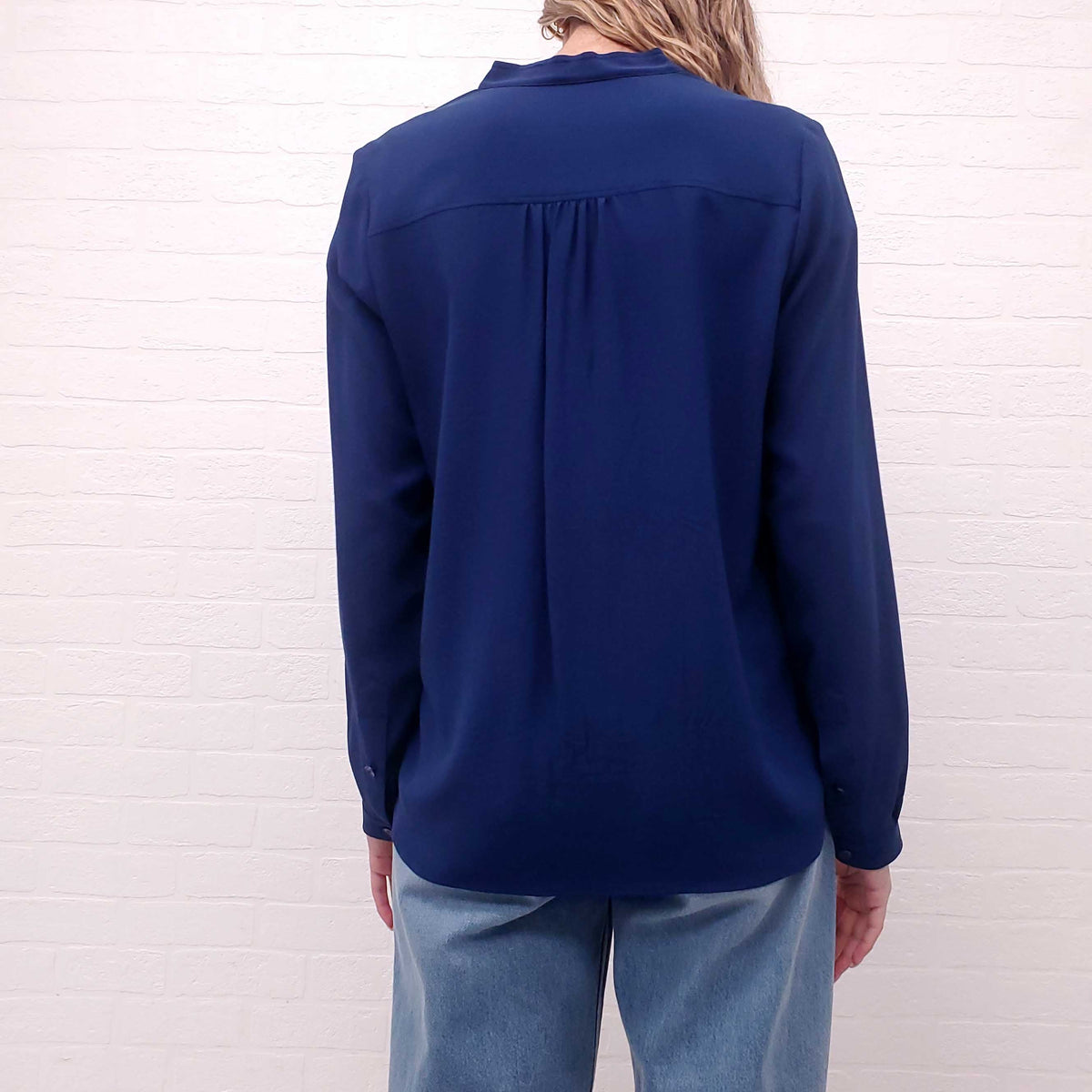STELLA MCCARTNEY BLUE SILK BLOUSE  - SIZE 40