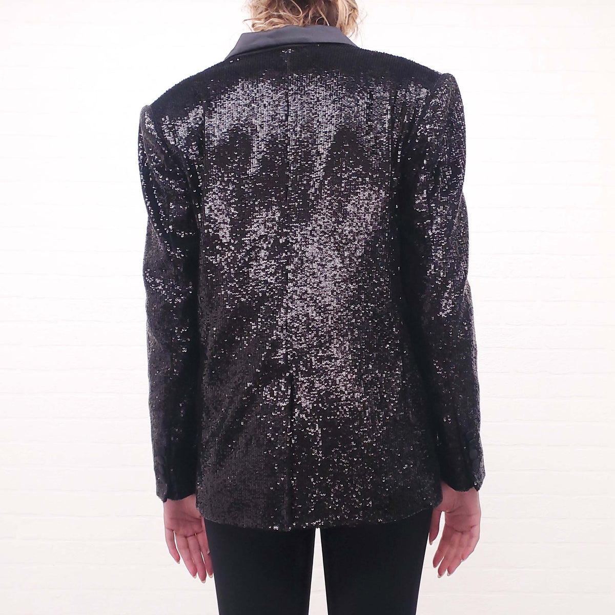 IRO OVERSIZED SEQUIN TUXEDO JACKET - SIZE 34