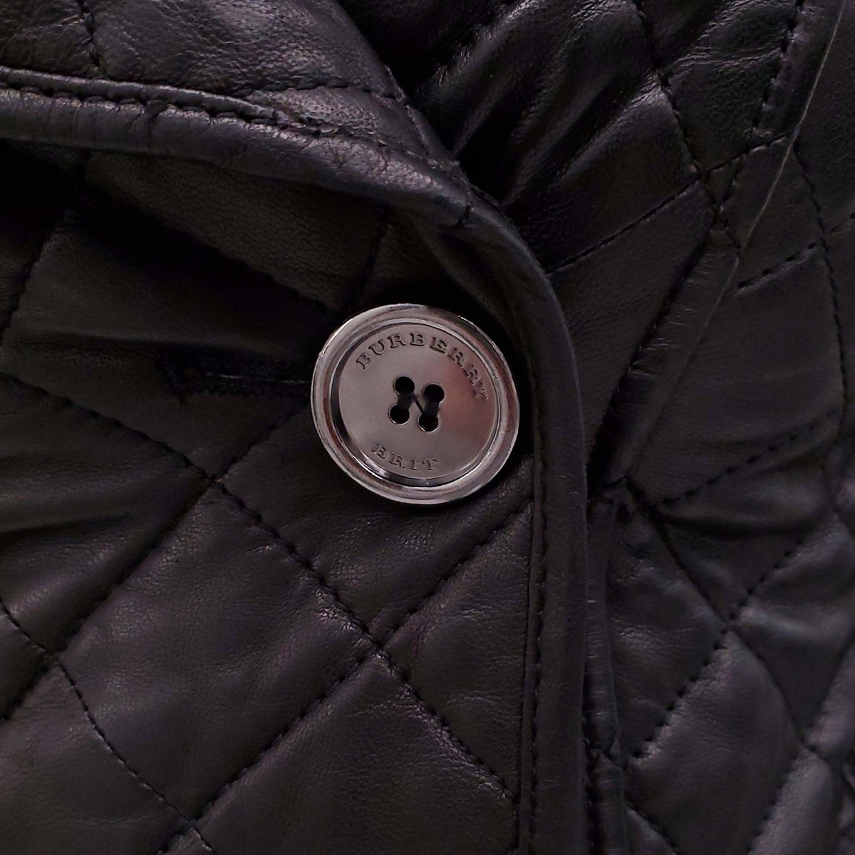 BURBERRY BRIT LEATHER QUILTED JACKET - SIZE 4