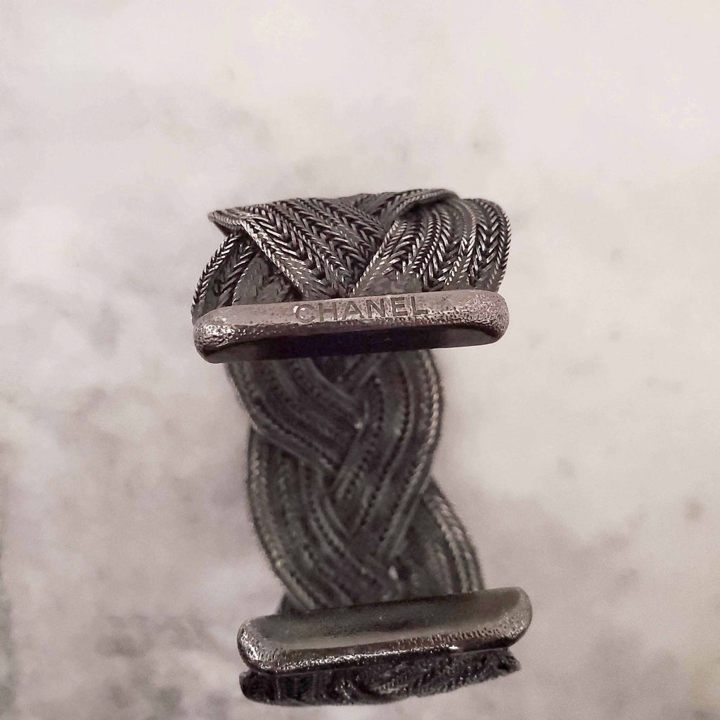 CHANEL GREY WOVEN CUFF