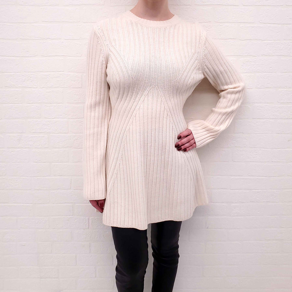 LOULOU STUDIO CREAM WOOL MINI DRESS - SIZE M