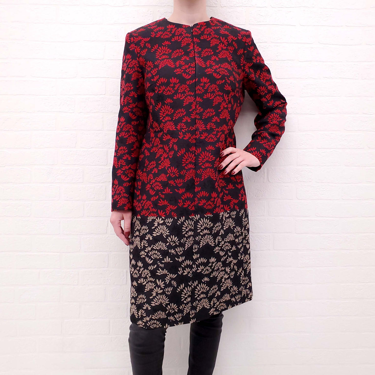 ETRO BLACK AND RED PATTERNED DRESS - SIZE 46