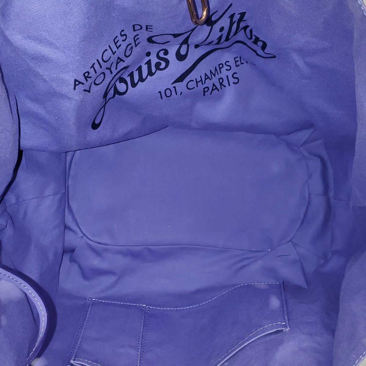 LOUIS VUITTON NAVY AND PURPLE CABAS IPANEMA GM WITH POUCH