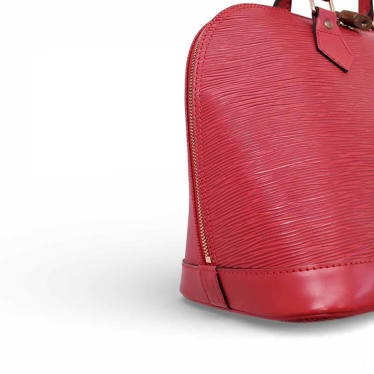 LOUIS VUITTON RED EPI LEATHER ALMA BAG