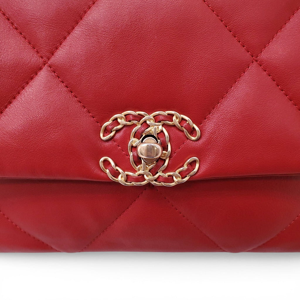 CHANEL 19 RED FLAP BAG