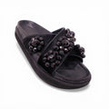 SIMONE ROCHA BLACK EMBELLISHED SLIDES - SIZE 38