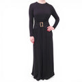 BURBERRY BLACK GOWN WITH BELT - SIZE 6