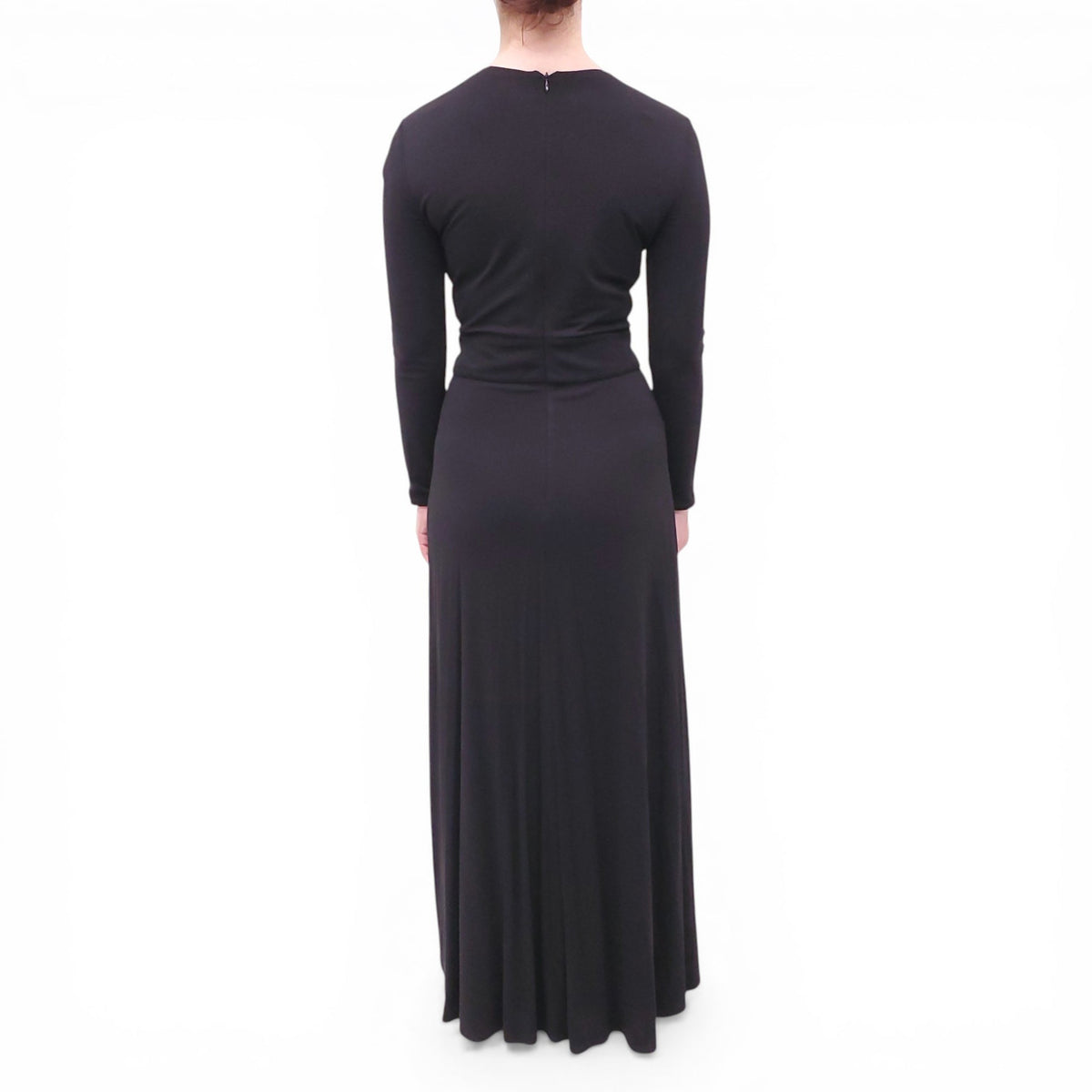 BURBERRY BLACK GOWN WITH BELT - SIZE 6