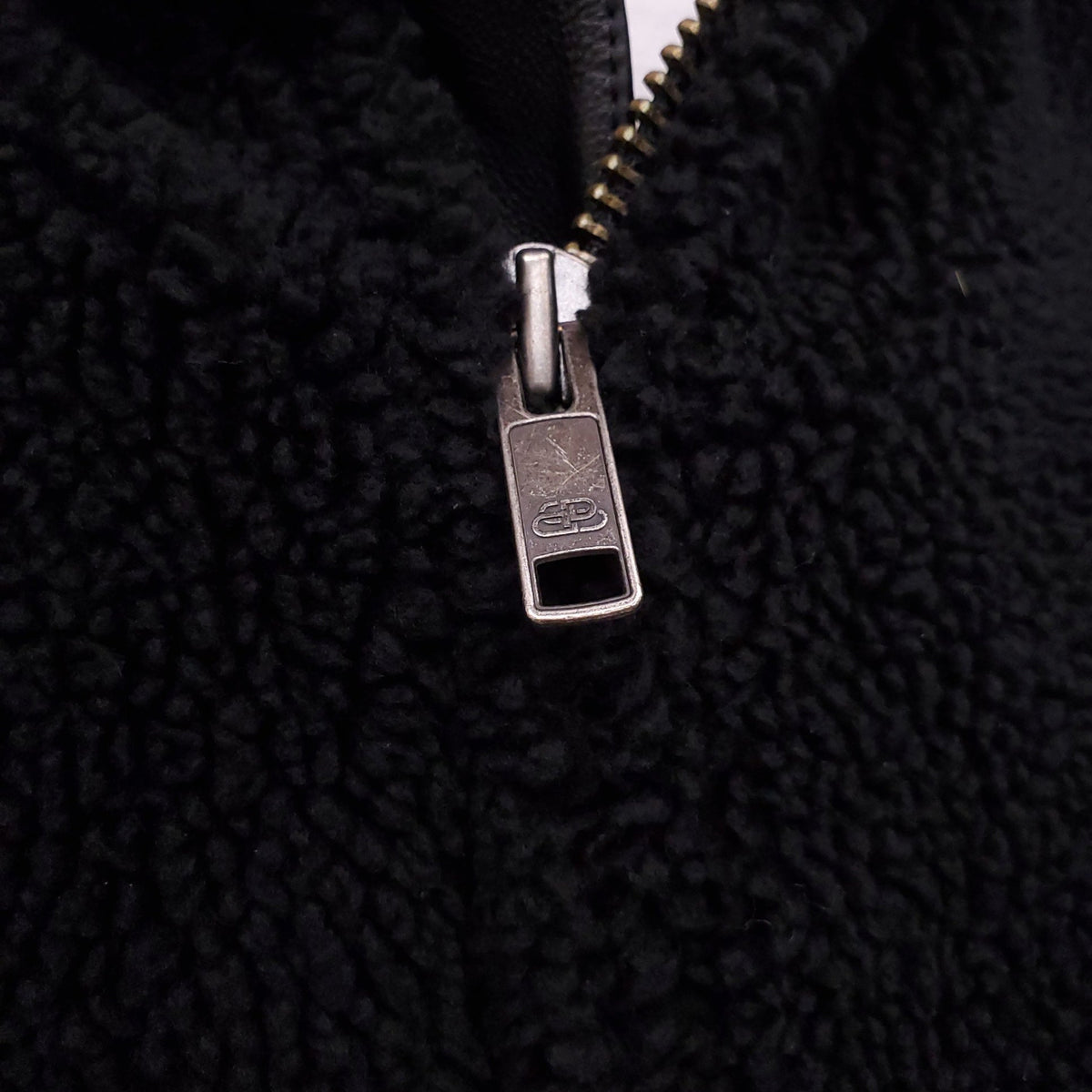 BALENCIAGA BLACK LEATHER & SHEARLING HOODED OVERSIZED JACKET - MEN'S SIZE M