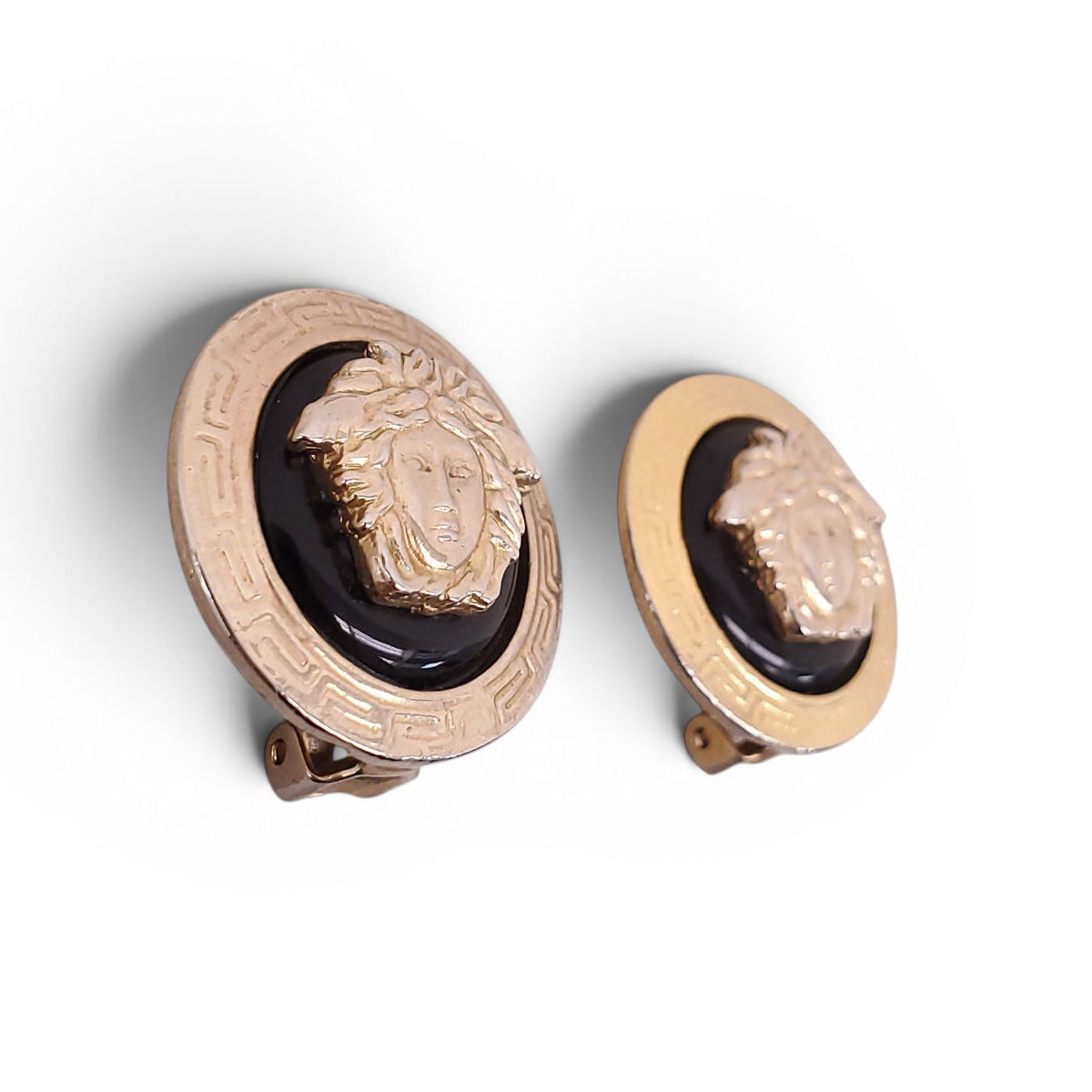 VERSACE VINTAGE MEDUSA CLIP-ON EARRINGS 