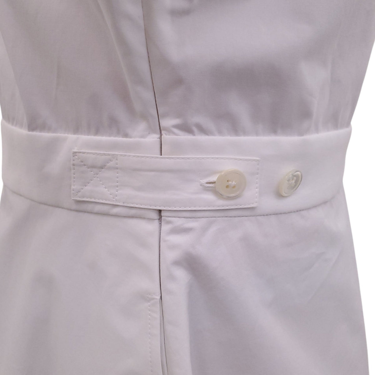 THOM BROWNE WHITE POPLIN A-LINE DRESS - SIZE 46