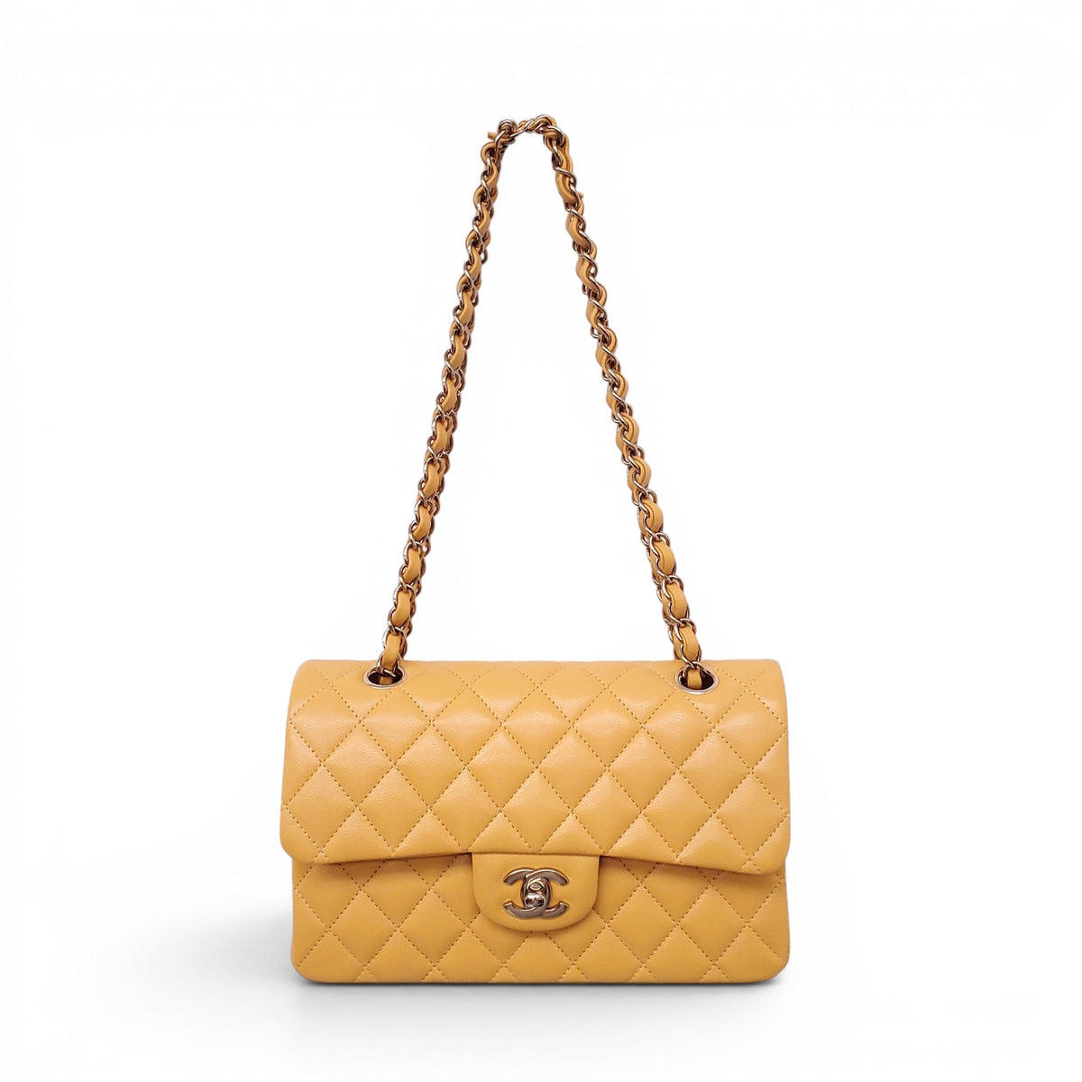 CHANEL MARIGOLD CAVIAR LEATHER CLASSIC DOUBLE FLAP BAG