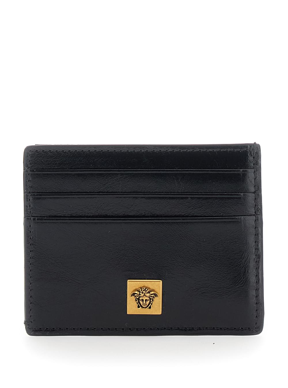 Versace Men Flat Card Case Calf Leather
