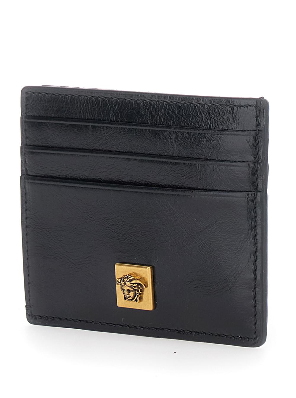 Versace Men Flat Card Case Calf Leather