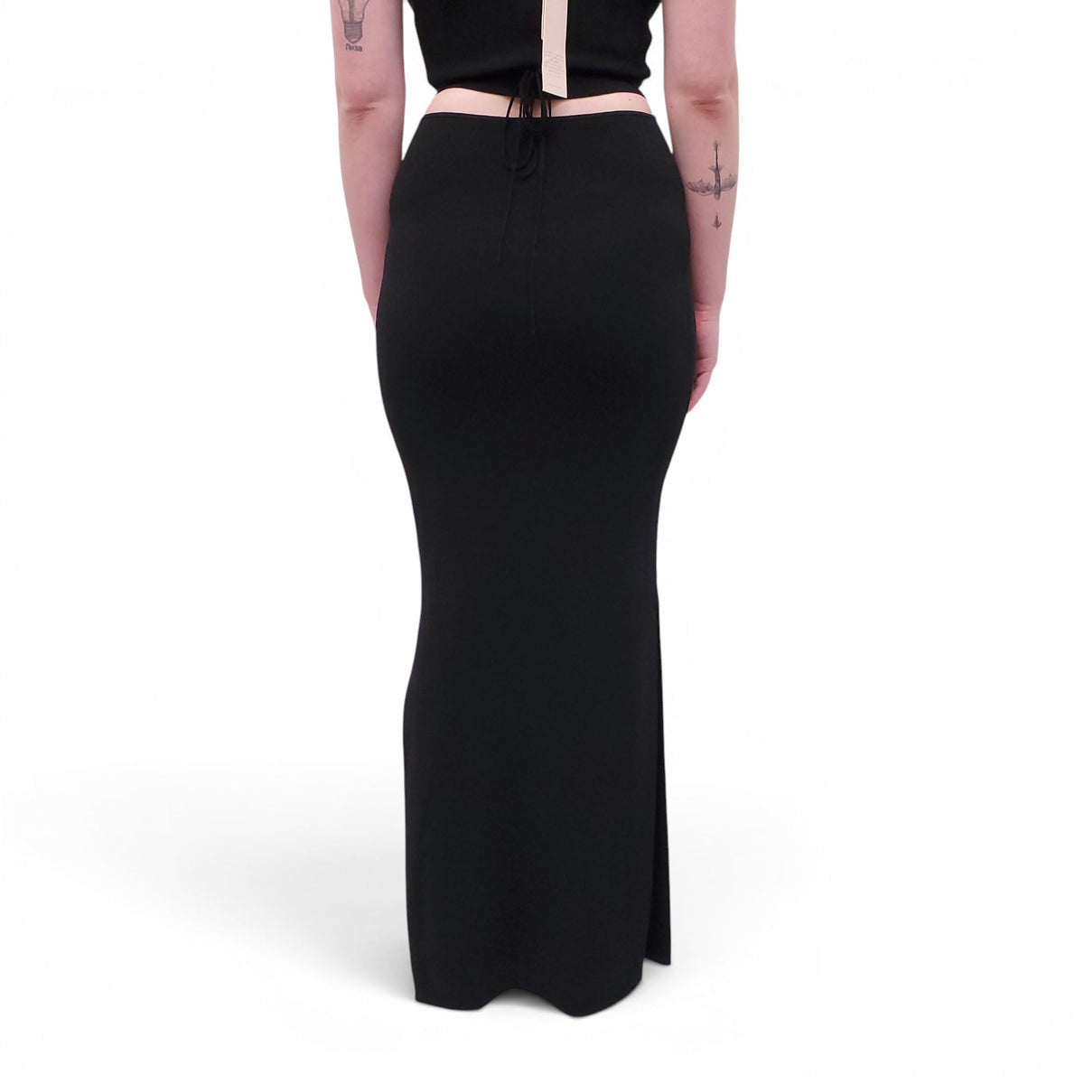 AYA MUSE BLACK 2-PIECE KNIT SKIRT SET - SIZE S