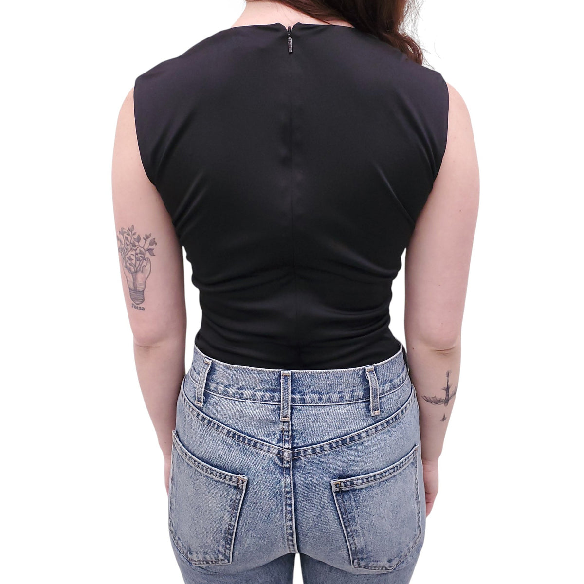 VERSACE x DUA LIPA BLACK KNOTTED BODYSUIT - SIZE 42