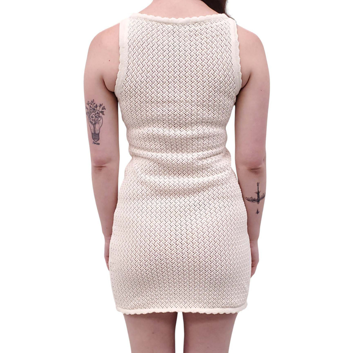 SOLID & STRIPED x SOFIA RICHIE CREAM CROCHET DRESS - SIZE S