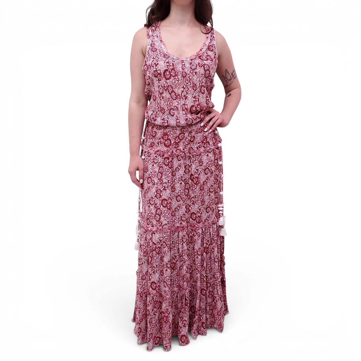 POUPETTE ST BARTH PATTERNED MAXI DRESS - SIZE L