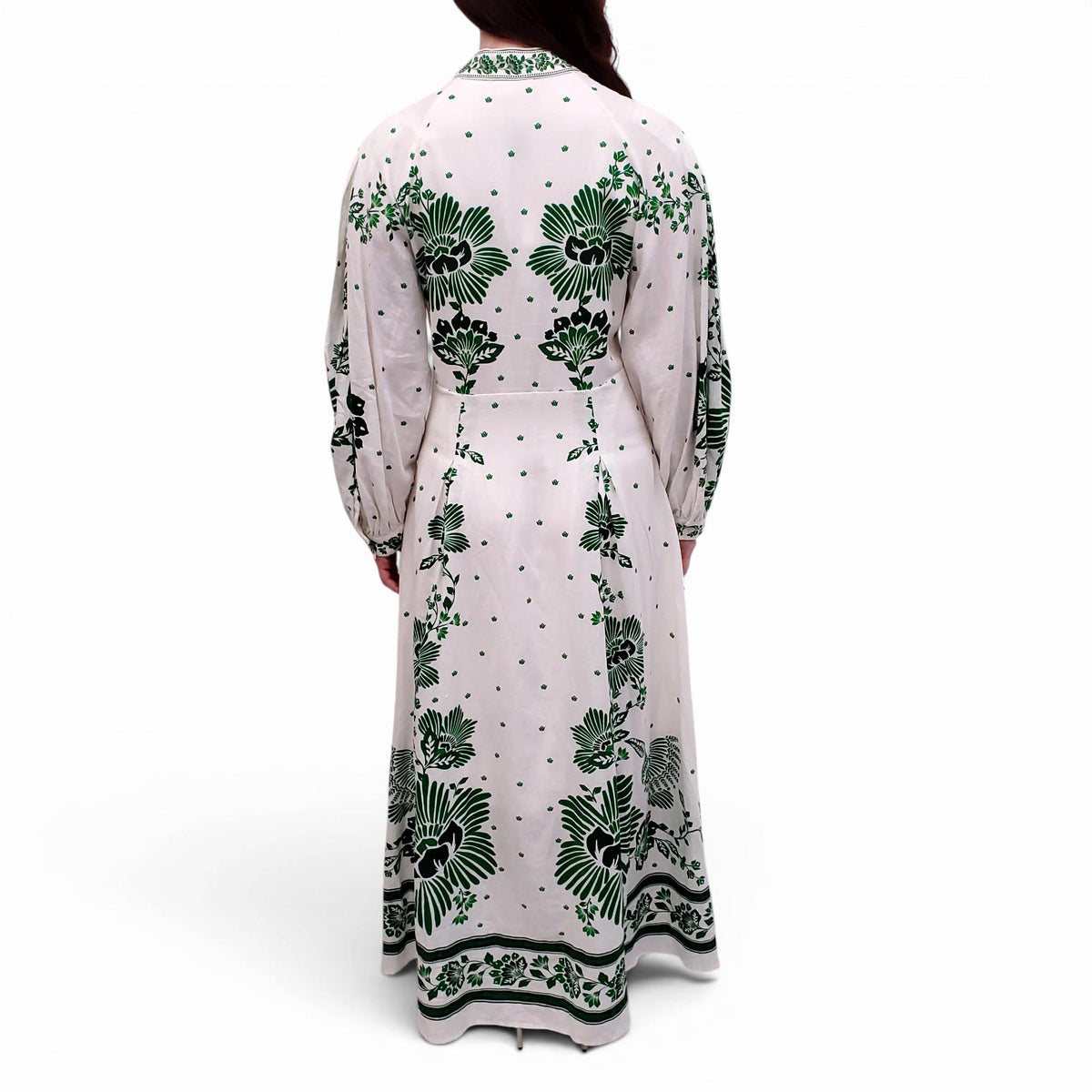 FARM RIO GREEN PATTERNED MAXI DRESS - SIZE M