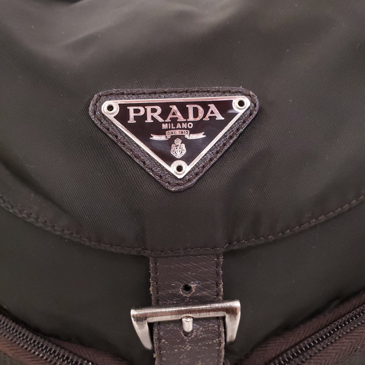 PRADA GREEN NYLON BACKPACK
