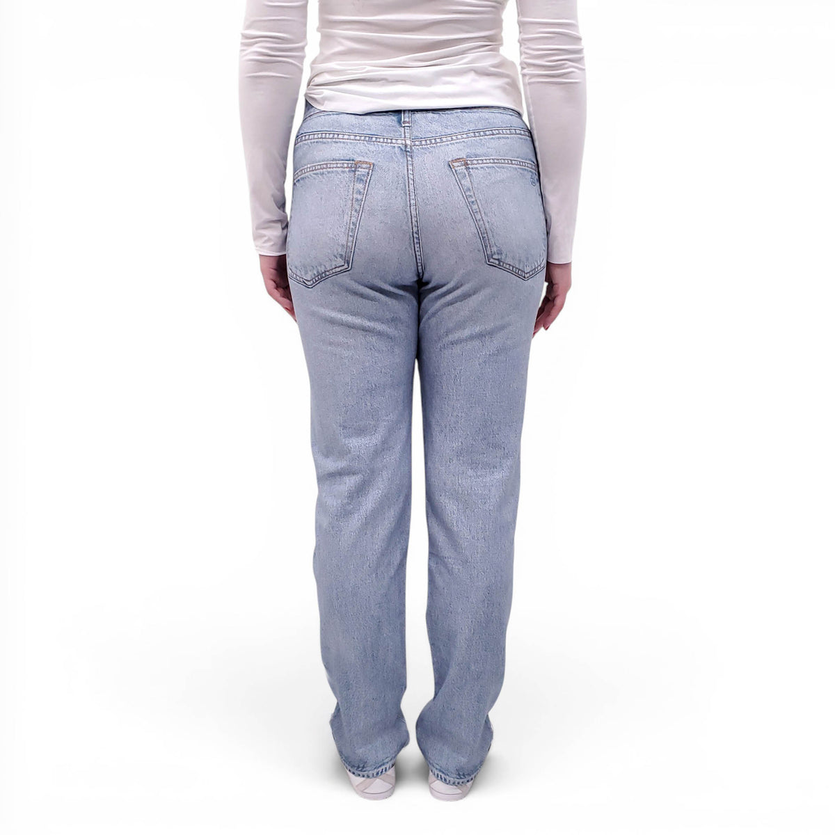 RAG & BONE MEDIUM WASH TULIP MIRAMAR STRAIGHT JOGGER PANTS - SIZE S