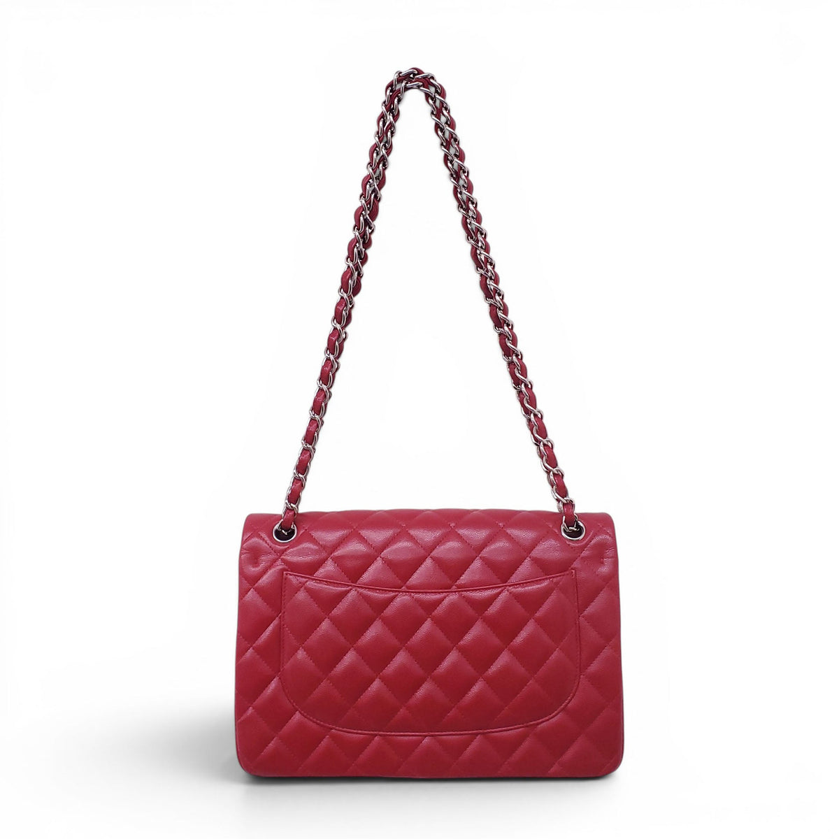 CHANEL RED CAVIAR LEATHER FLAP BAG