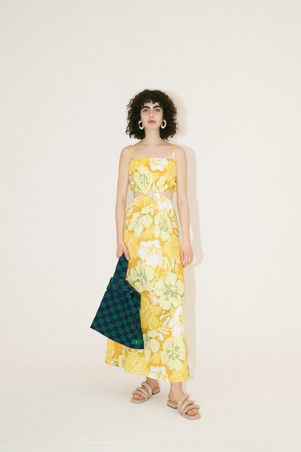 Molly Checkerboard Market Bag - Jungle Green