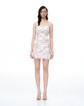Serafina Floral Embroidered Mini Dress - White