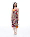 Isolde 3D Floral Embroidered Maxi Dress - Black Multi
