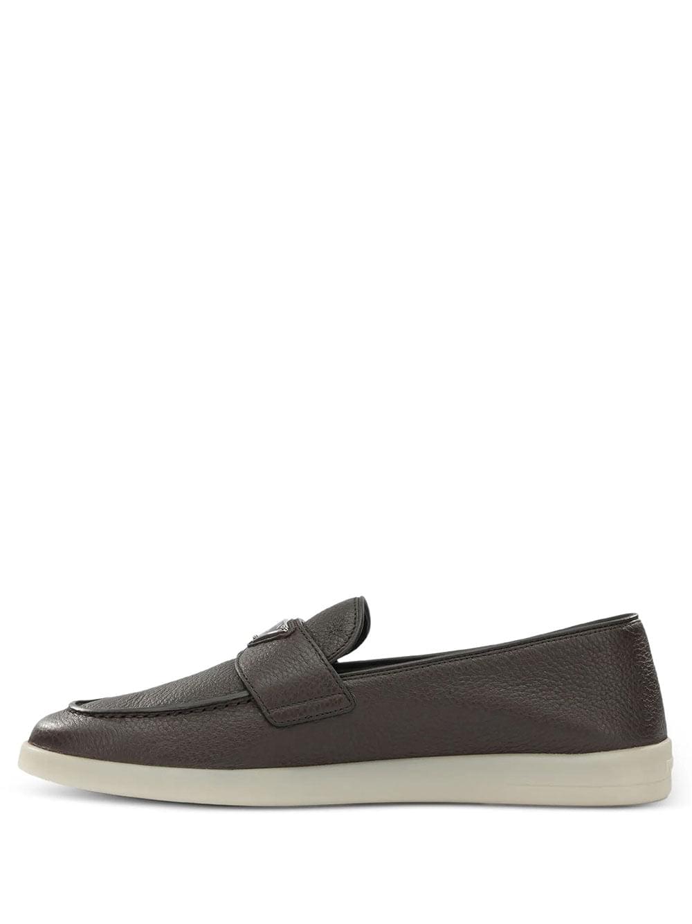 Prada Men Grained Leather Loafers
