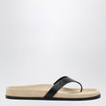 Toteme Beige/Black Lizard-Effect Leather Flip-Flops Women
