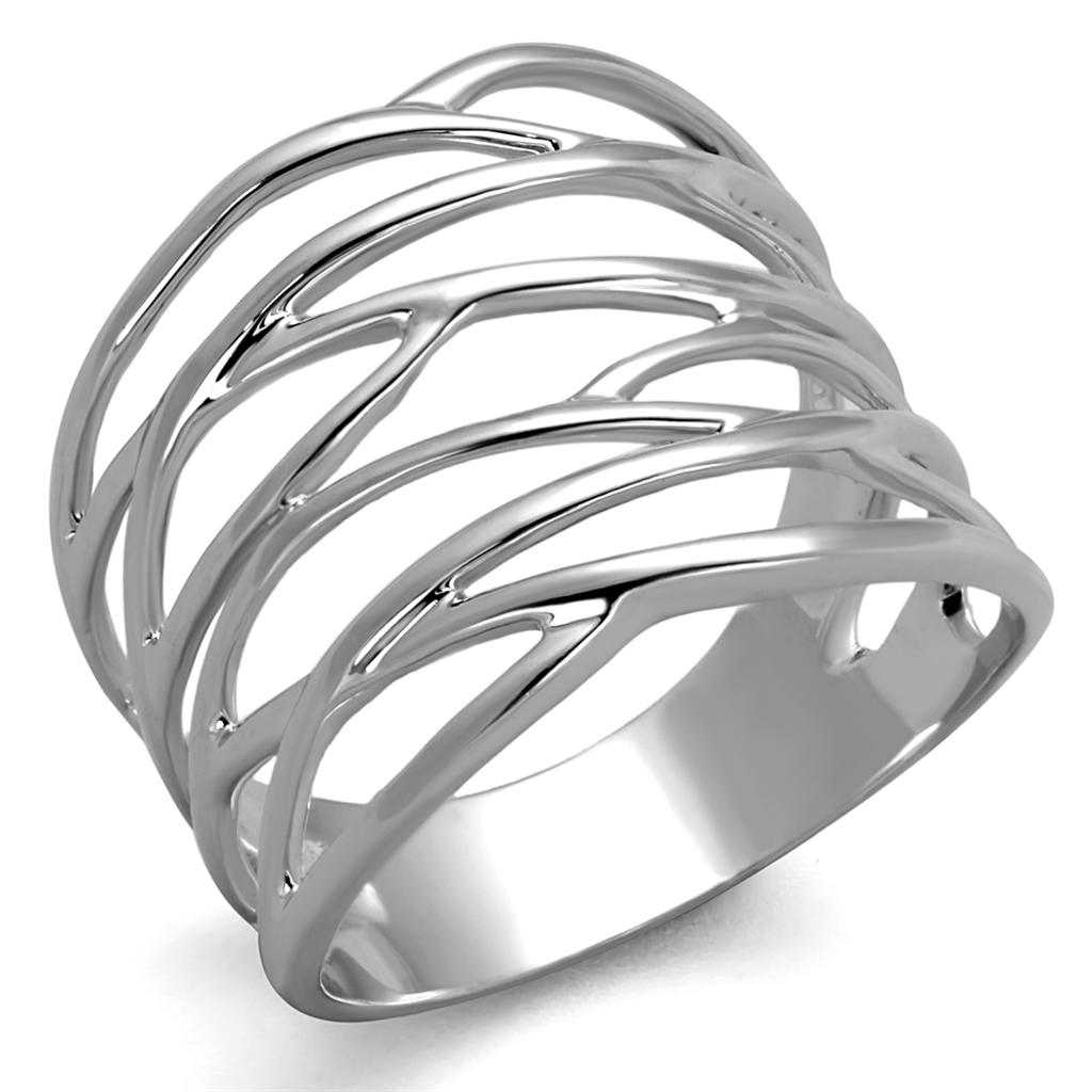 Rhodium Brass Ring with No Stone