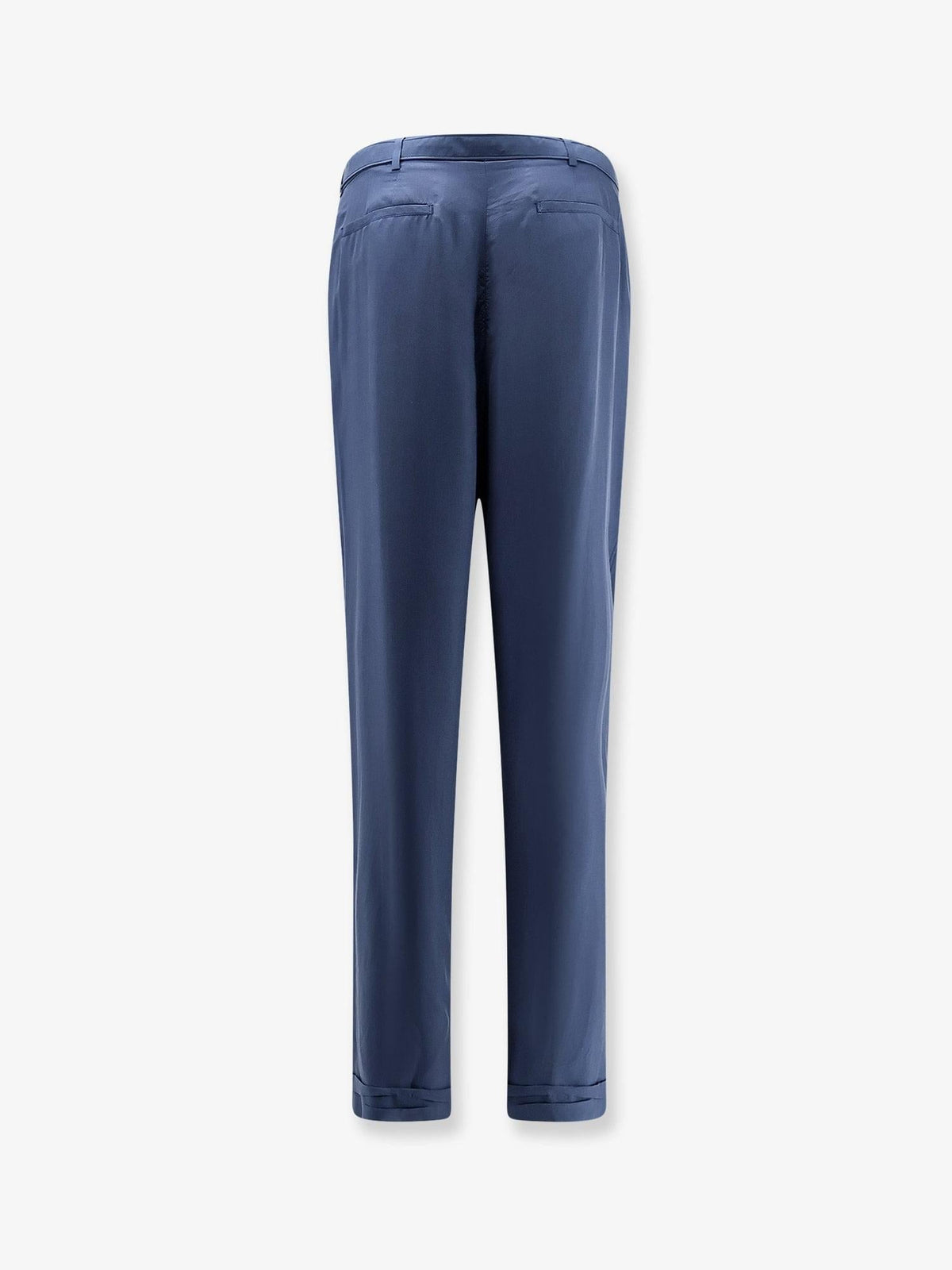Saint Laurent Men Silk Trousers With Belt