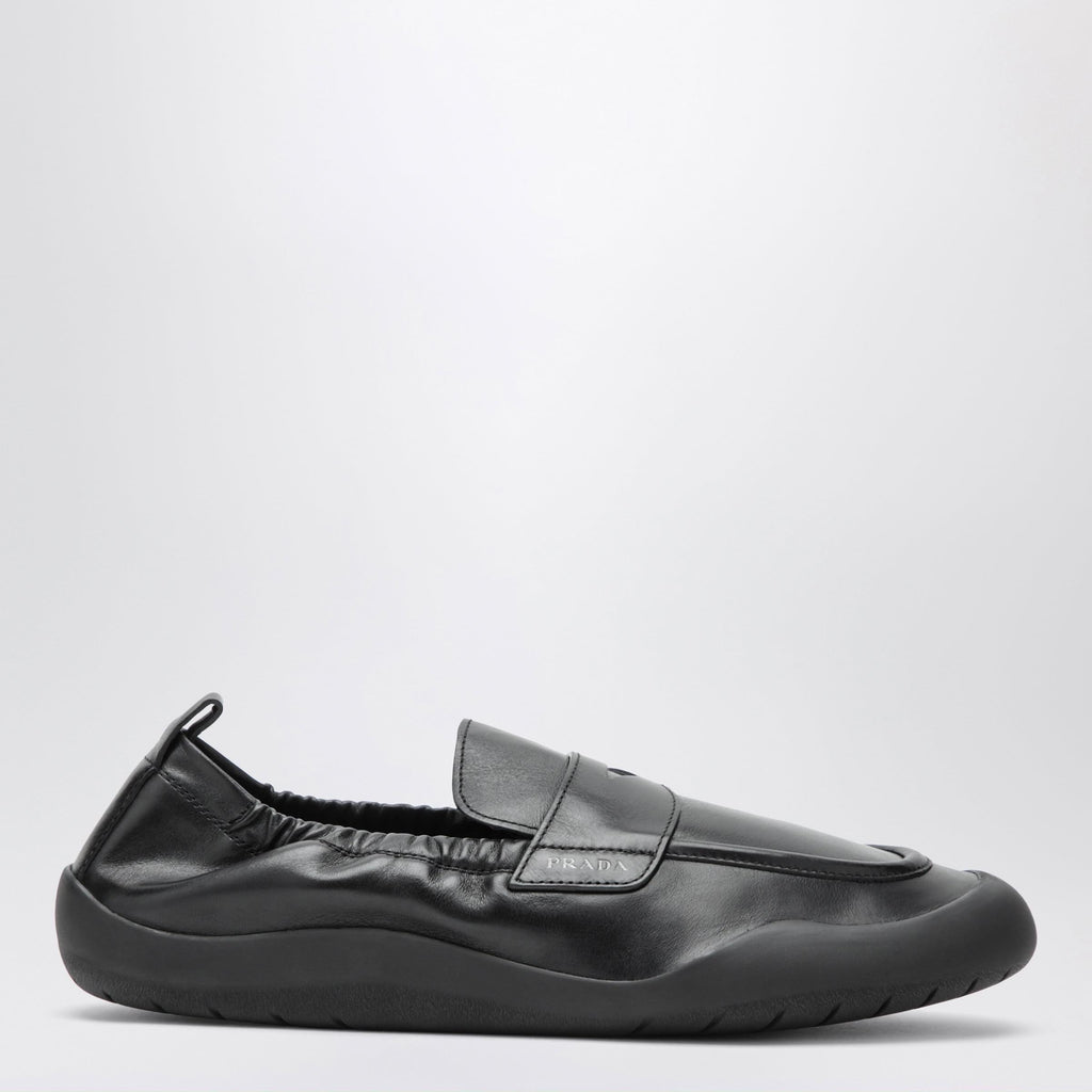 Prada Black Leather Speedrock Loafers Men